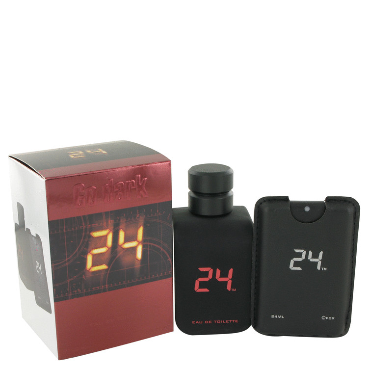24 Go Dark The Fragrance by ScentStory Eau De Toilette Spray + .8 oz Mini Pocket Spray 3.4 oz Men