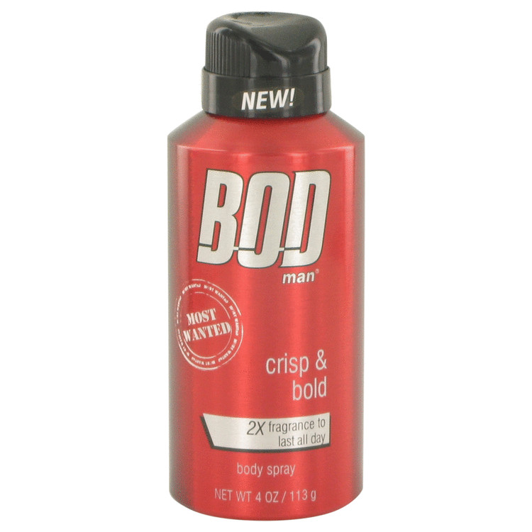 Bod Man Most Wanted by Parfums De Coeur Body Spray 4 oz Men