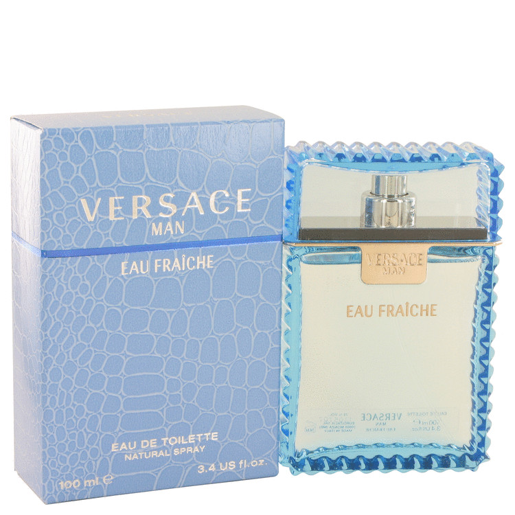 Versace Man by Versace Eau Fraiche Eau De Toilette Spray (Blue) 3.4 oz Men