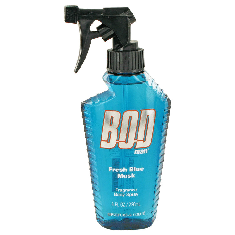 Bod Man Fresh Blue Musk by Parfums De Coeur Body Spray 8 oz Men