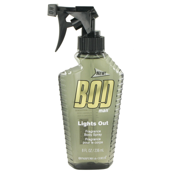 Bod Man Lights Out by Parfums De Coeur Body Spray 8 oz Men