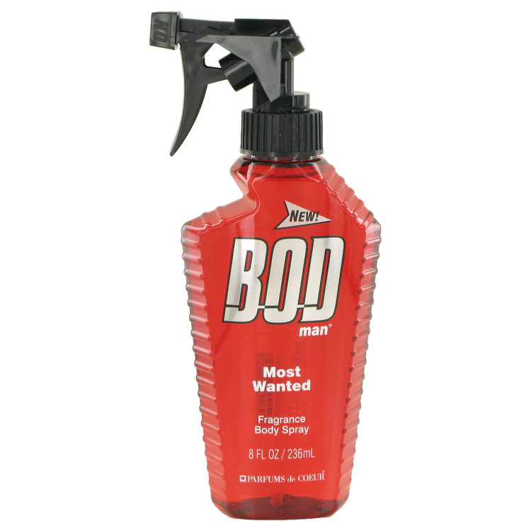 Bod Man Most Wanted by Parfums De Coeur Fragrance Body Spray 8 oz Men