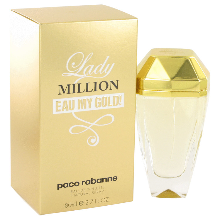 Lady Million Eau My Gold by Paco Rabanne Eau De Toilette Spray 2.7 oz Women