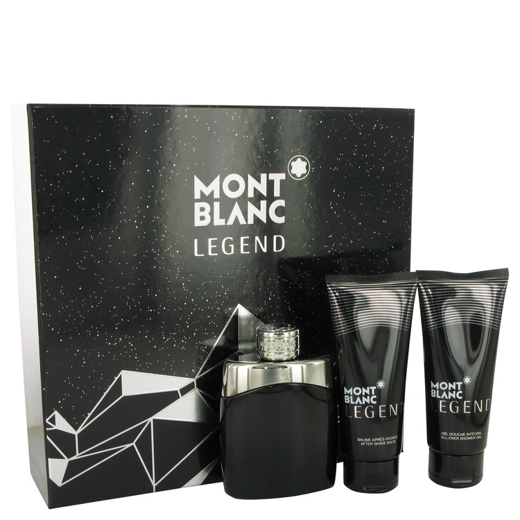 MontBlanc Legend by Mont Blanc Gift Set -- 3.3 oz Eau De Toilette Spray + 3.3 oz After Shave Balm + 3.3 oz Shower Gel Men