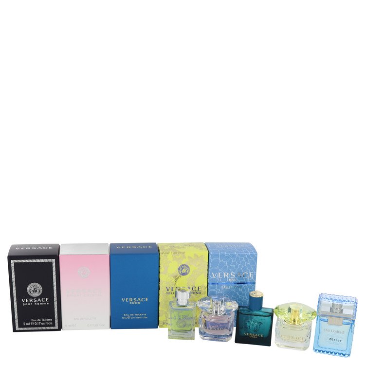 Bright Crystal by Versace Gift Set -- The Best of Versace Men's and Women's Miniatures Collection Includes Versace Eros