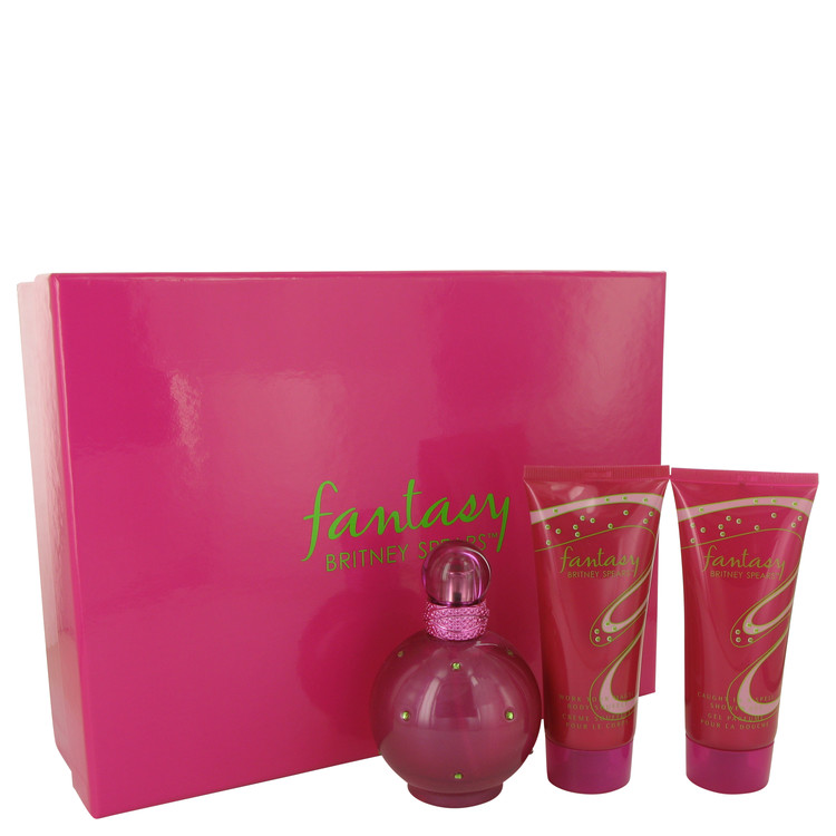 Fantasy by Britney Spears Gift Set -- 3.3 oz Eau De Parfum Spray + 3.3 oz Body Souffle + 3.3 oz Shower Gel Women