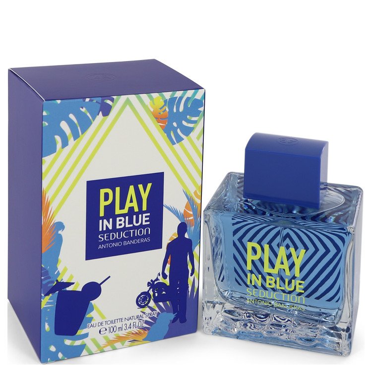 Play in Blue Seduction by Antonio Banderas Eau De Toilette Spray 3.4 oz Men