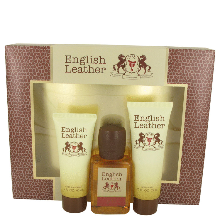 ENGLISH LEATHER by Dana Gift Set -- 3.4 oz Cologne Body Spash + 2 oz After Shave Balm + 2.5 oz Body Wash Men