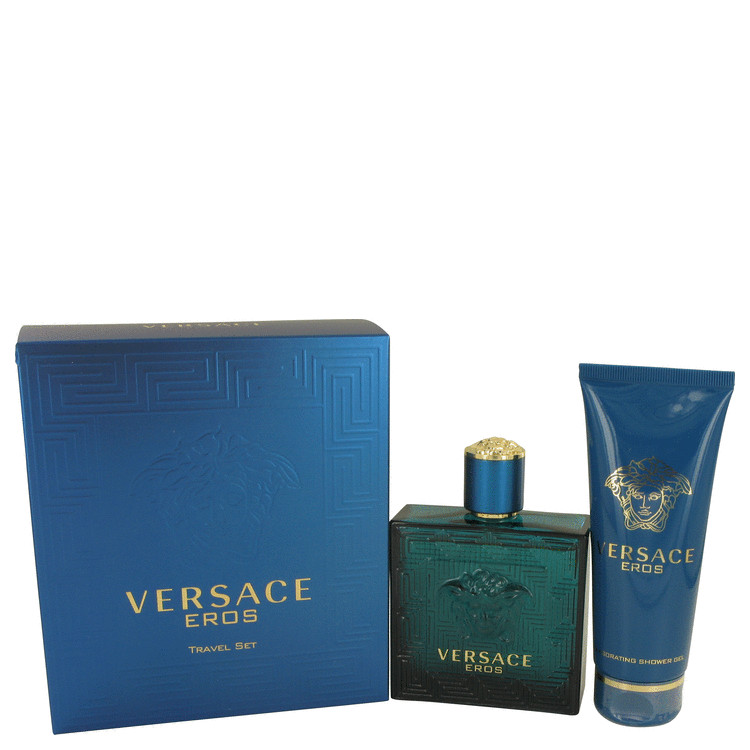 Versace Eros by Versace Gift Set -- 3.4 oz Eau De Toilette Spray + 3.4 oz Shower Gel Men