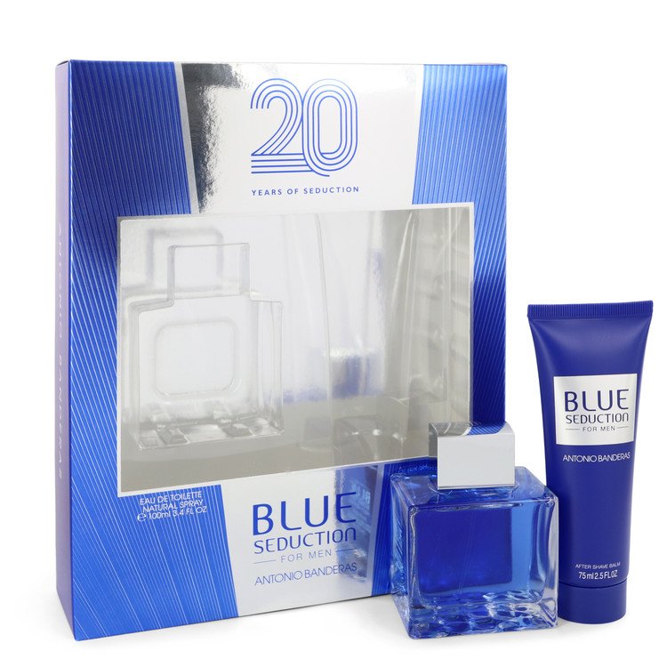 Blue Seduction by Antonio Banderas Gift Set -- 3.4 oz Eau DE Toilette Spray + 2.5 oz After Shave Balm Men