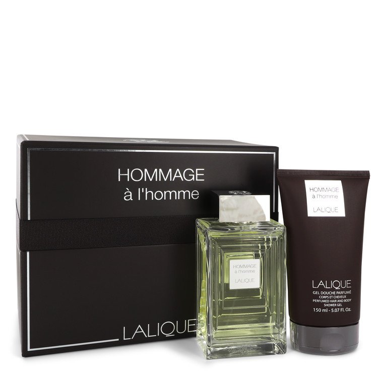 Lalique Hommage a L'Homme by Lalique Gift Set -- 3.3 oz Eau De Toilette Spray + 5.7 oz Shower Gel Men