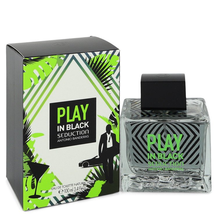 Play in Black Seduction by Antonio Banderas Eau De Toilette Spray 3.4 oz Men