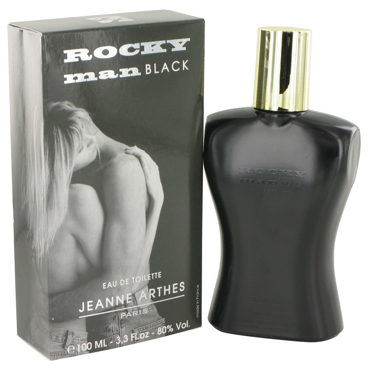 Rocky Man Black by Jeanne Arthes Eau De Toilette Spray 3.3 oz Men