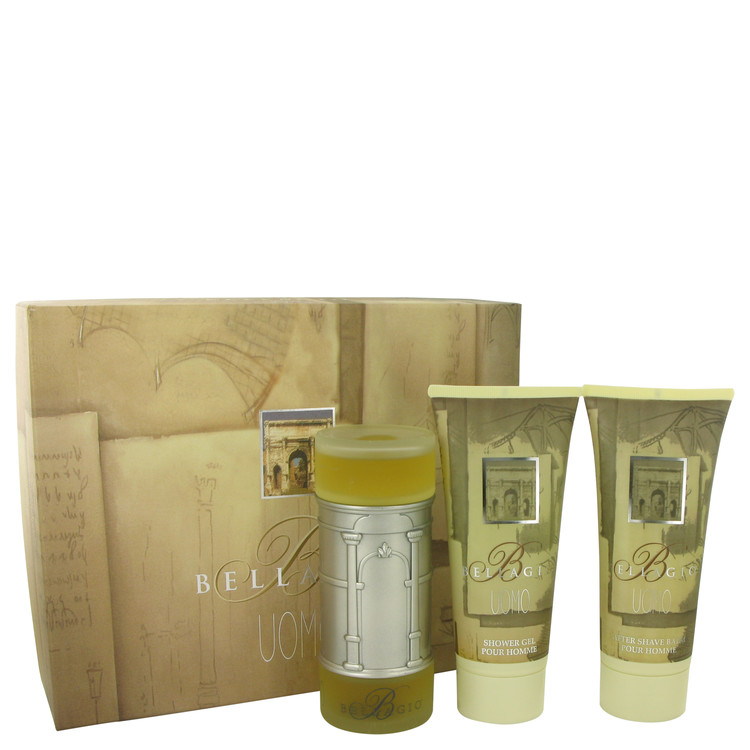 BELLAGIO by Bellagio Gift Set -- 3.4 oz Eau De Toilette Spray + 6.8 oz Shower Gel + 6.8 oz After Shave Balm Men