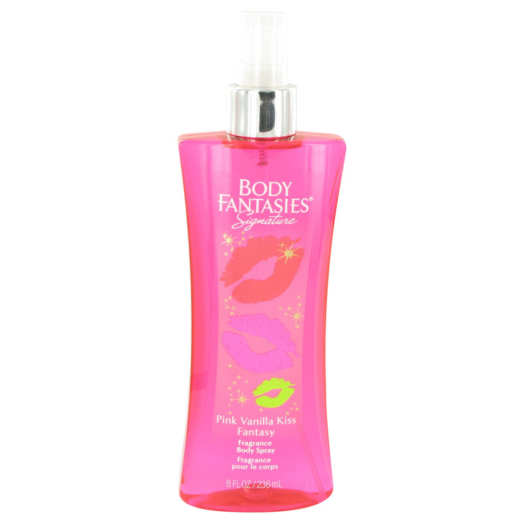 Body Fantasies Signature Pink Vanilla Kiss Fantasy by Parfums De Coeur Body Spray 8 oz Women