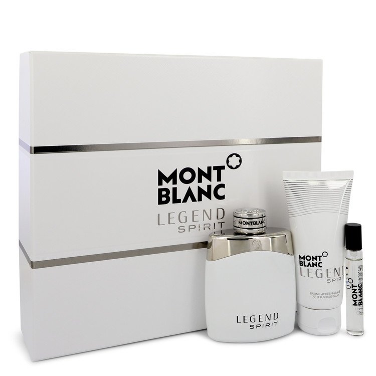 Montblanc Legend Spirit by Mont Blanc Gift Set -- 3.3 oz Eau De Toilette Spray + 0.25 oz Mini EDT Spray + 3.3 oz Aftershave Balm Men
