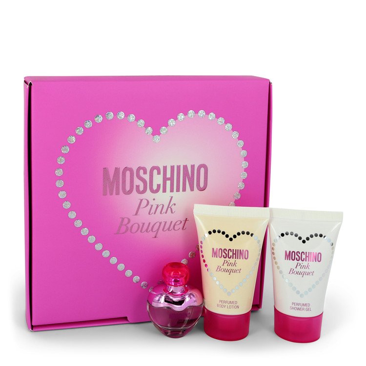 Moschino Pink Bouquet by Moschino Gift Set -- .17 oz Mini EDT + 0.8 oz Body Lotion + 0.8 oz Shower Gel Women