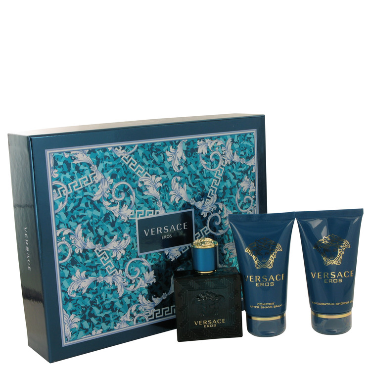 Versace Eros by Versace Gift Set -- 1.7 oz Eau De Toilette Spray + 1.7 Shower Gel + 1.7 oz After Shave Balm Men