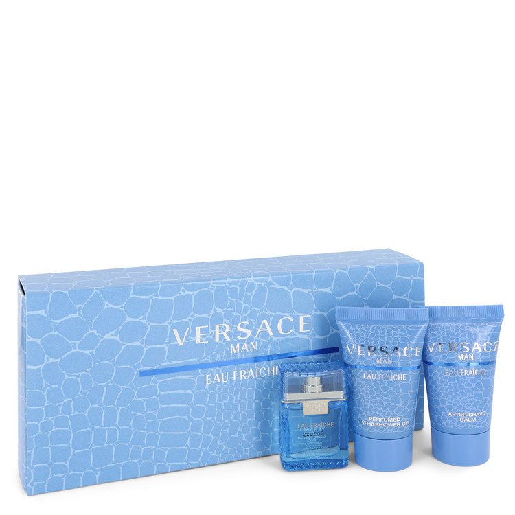 Versace Man by Versace Gift Set -- .17 oz Mini EDT (Eau De Fraiche) + 0.8 Shower Gel + 0.8 oz After Shave Balm Men