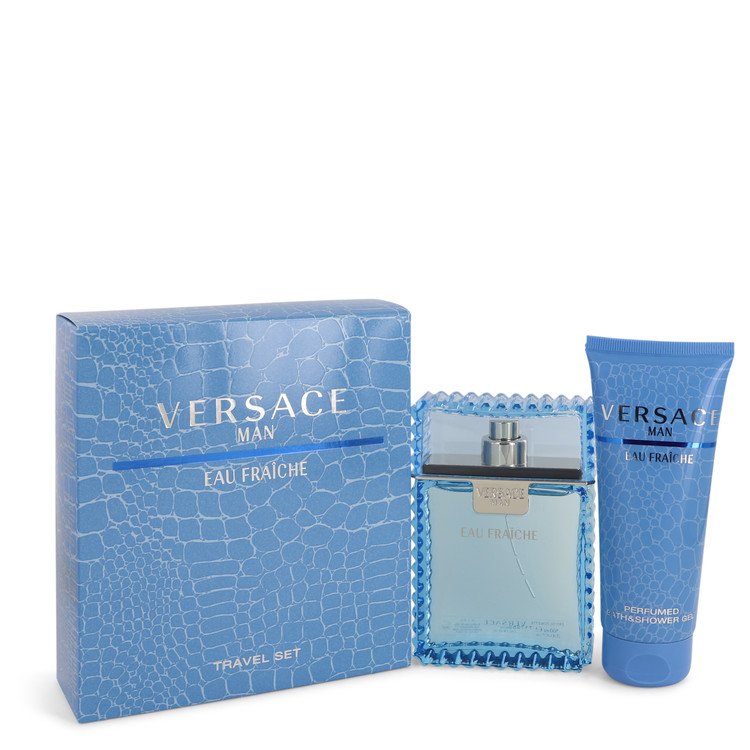 Versace Man by Versace Gift Set -- 3.3 oz Eau De Toilette Spray (Eau Frachie) + 3.3 oz Shower Gel Men