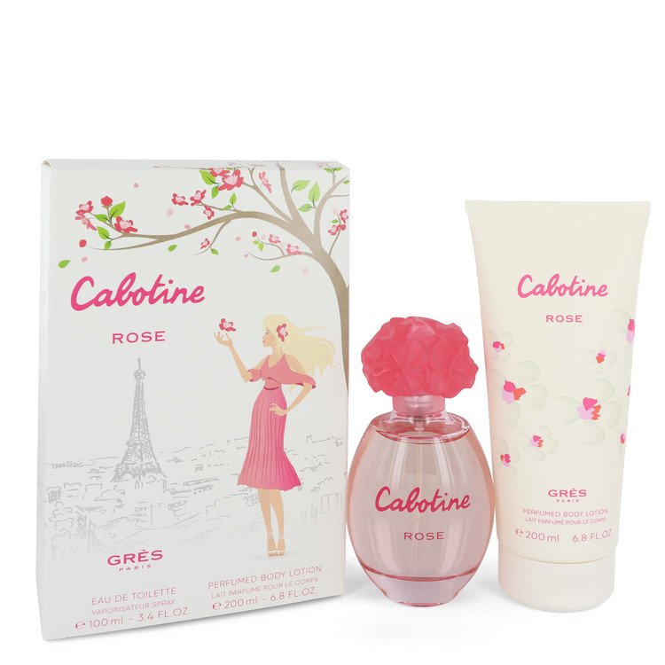 Cabotine Rose by Parfums Gres Gift Set -- 3.4 oz Eau De Toilette Spray + 6.7 oz Body Lotion Women