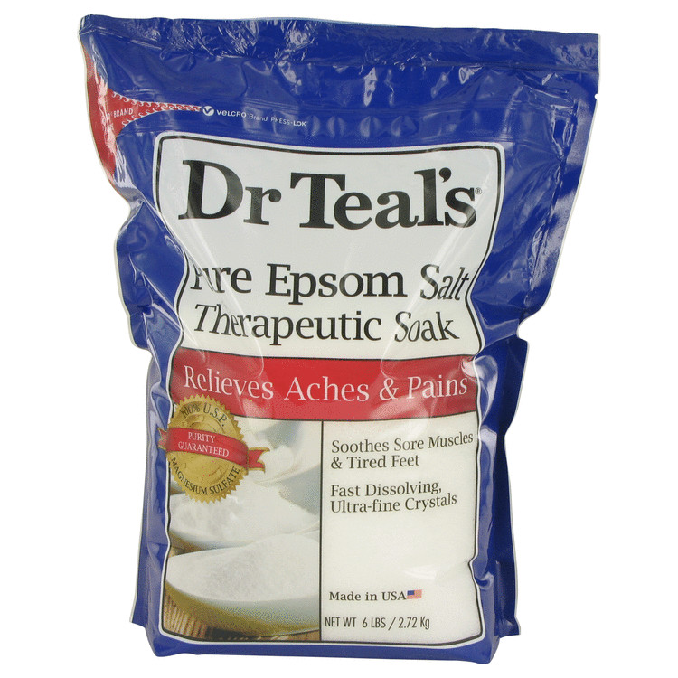 Dr Teal's Pure Epsom Salt Therapeutic Soak by Dr Teal's Soothes Sore Muscles & Tired Feet Fast Dissolving Ultra-fine crystals 96 oz Women