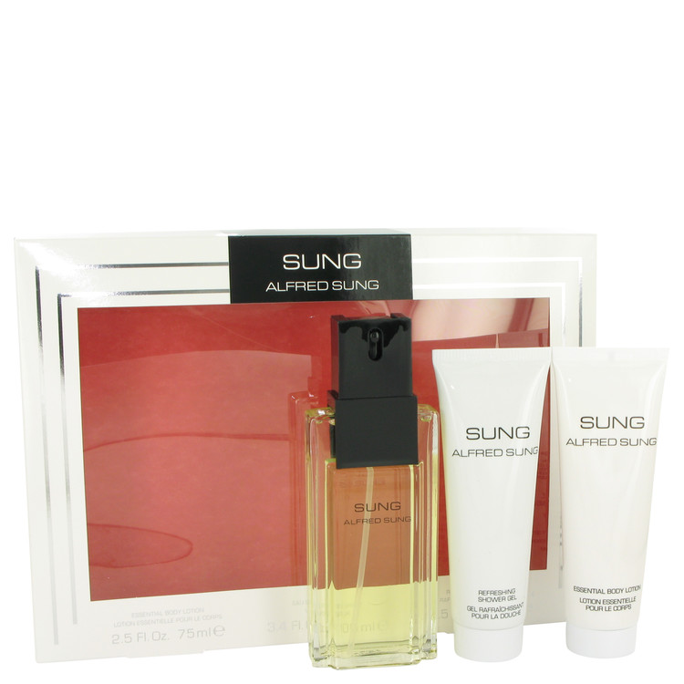 Alfred SUNG by Alfred Sung Gift Set -- 3.4 oz Eau De Toilette Spray + 2.5 oz Body Lotion + 2.5 oz Shower Gel Women