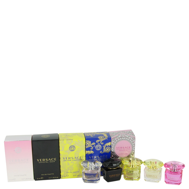 Bright Crystal by Versace Gift Set -- Miniature Collection Includes .17 oz minis of Crystal Noir